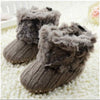 Girl Wool Snow Crib Shoes Winter Baby Boots Crochet Knit Fleece Toddler